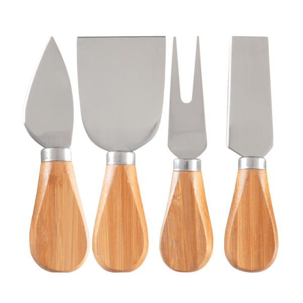 4- Piece Bamboo Cheese Tool Set