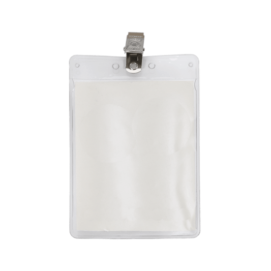 3" x 4" Blank Vertical Vinyl Pouch with Bulldog Clip