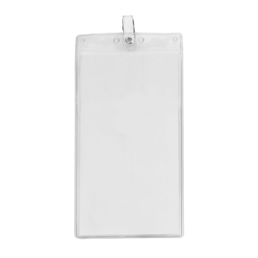 4" x 8" Blank Oversized Vertical Vinyl Pouch with Bulldog Clip