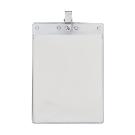 4" x 6" Blank Large Vertical Vinyl Pouch with Bulldog Clip