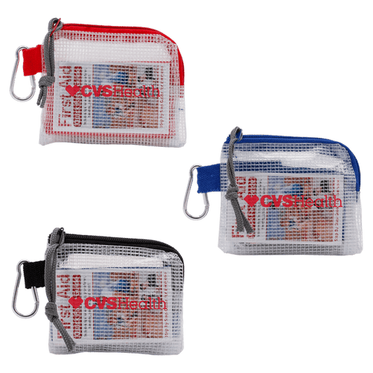 First Aid Kit in a Zippered Clear Nylon Bag