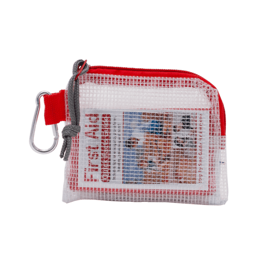 First Aid Kit in a Zippered Clear Nylon Bag