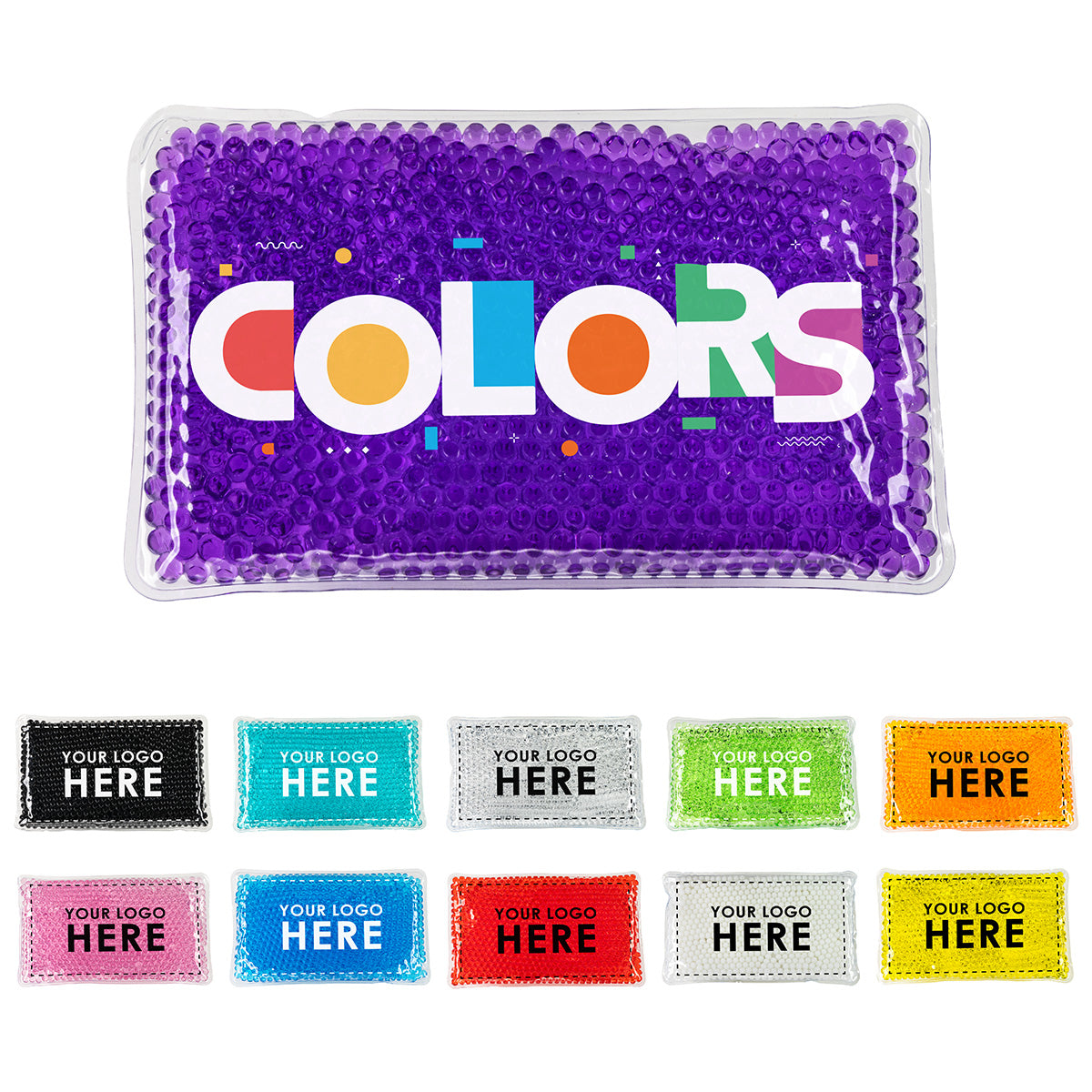 Solid Black Full-Color Aqua Pearls™ Hot/Cold Pack