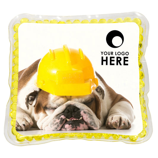 Yellow Napping Dog Square Aqua Pearls™ Hot/Cold Pack