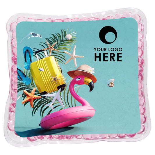 Pink Pink Flamingo Tube Square Aqua Pearls™ Hot/Cold Pack