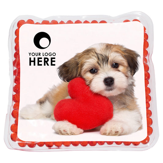 Red Puppy Love Square Aqua Pearls™ Hot/Cold Pack