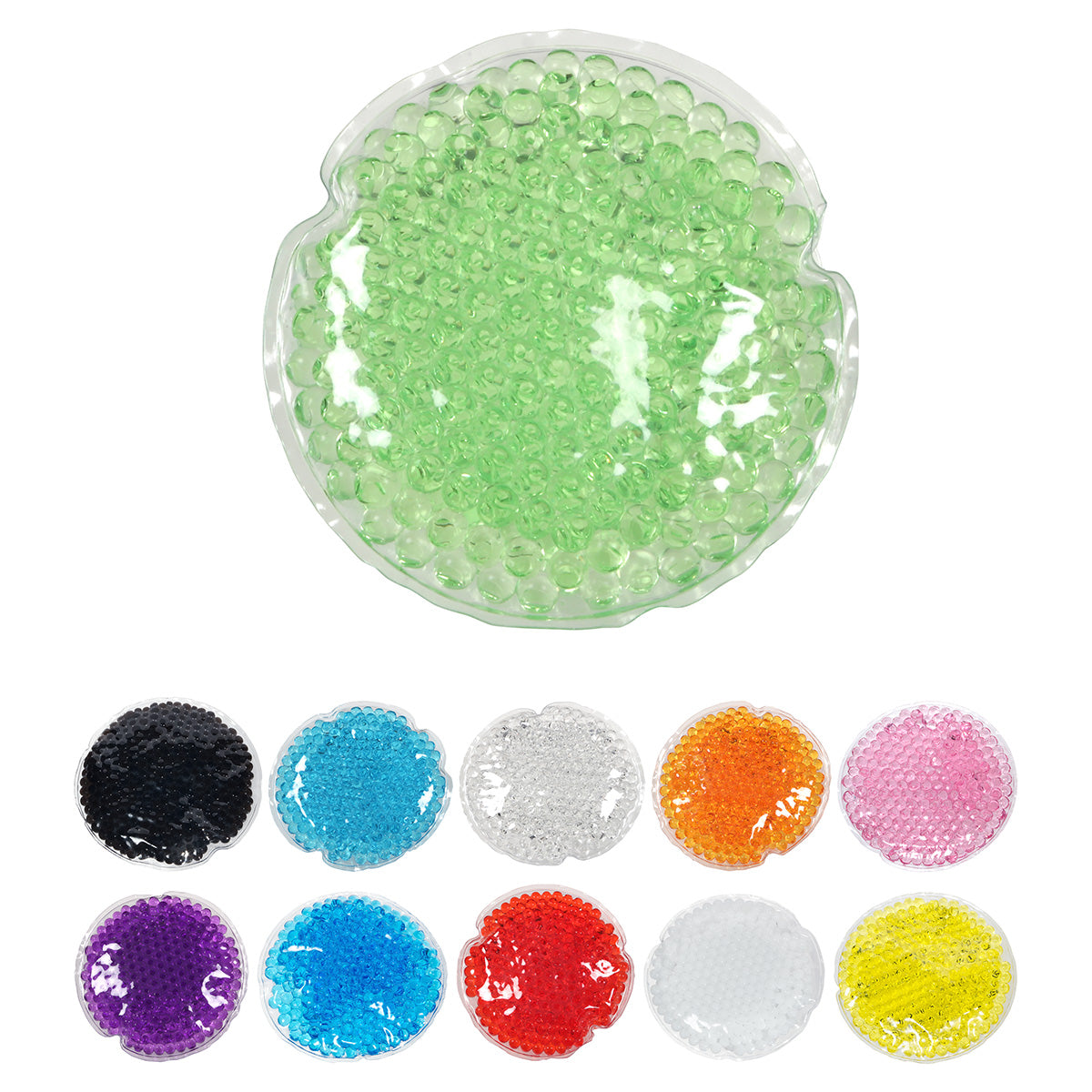 Solid Black Full-Color Round Aqua Pearls™ Hot/Cold Pack