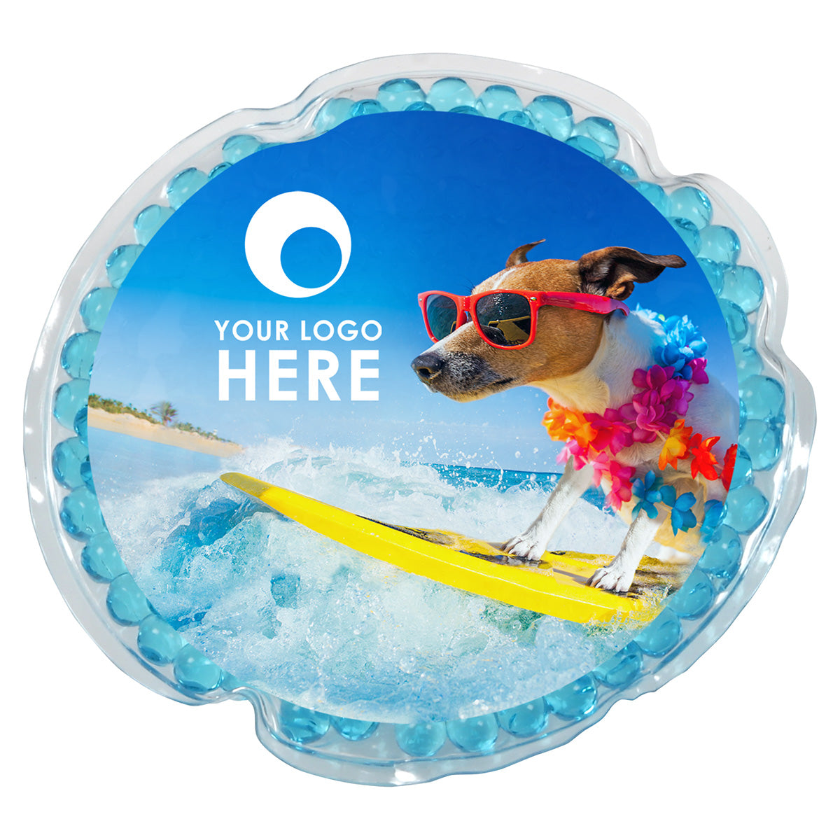Aqua Blue Surf’n Dog Round Aqua Pearls™ Hot/Cold Pack