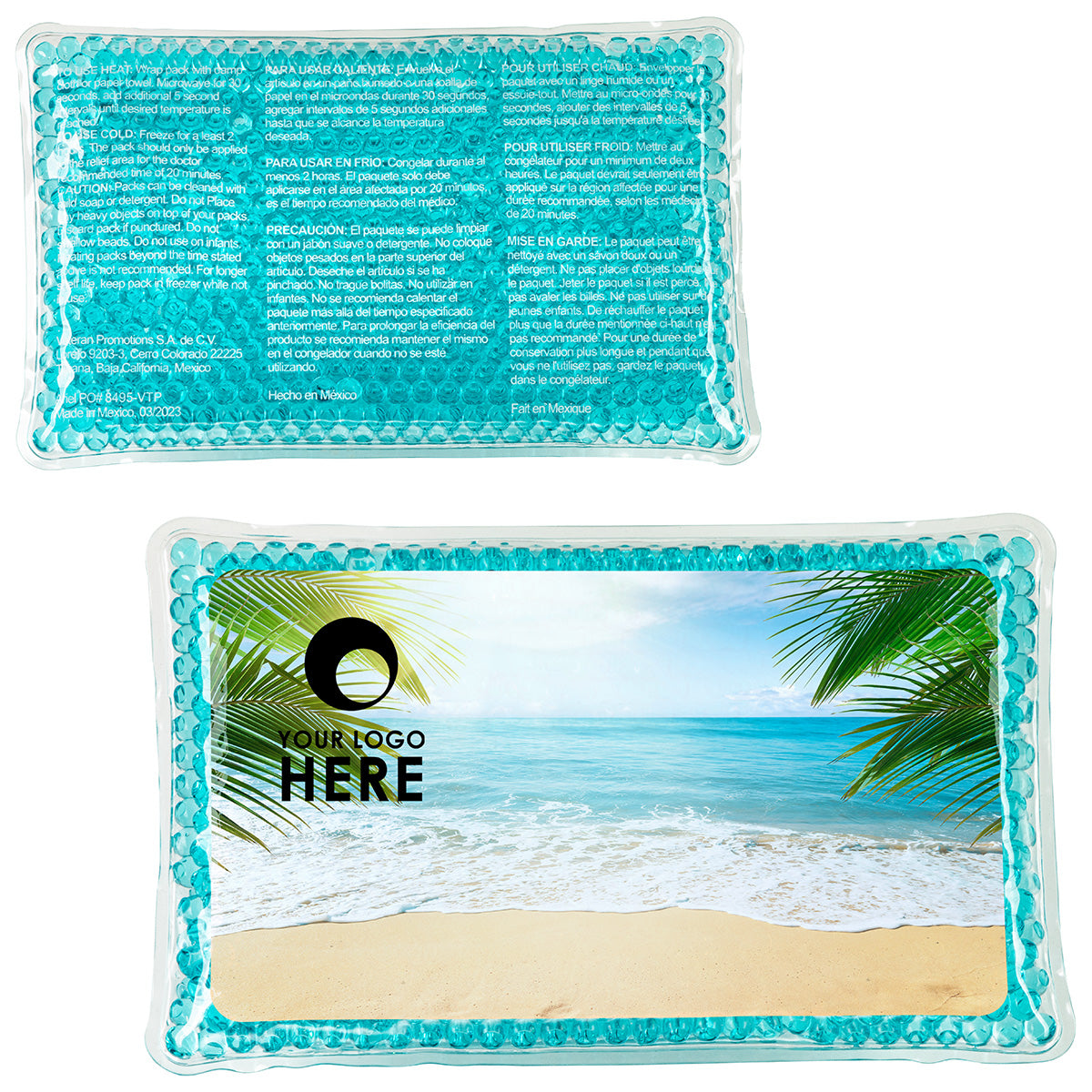Aqua Blue Tropical Breeze Large Rectangle Aqua Pearls™ Hot/Cold Pack