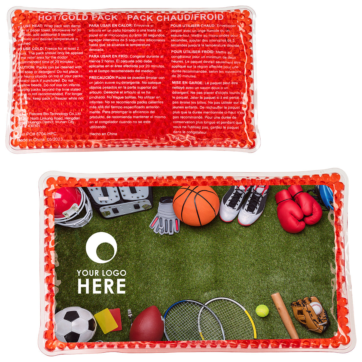 Red Team Sports Large Rectangle Aqua Pearls™ Hot/Cold Pack