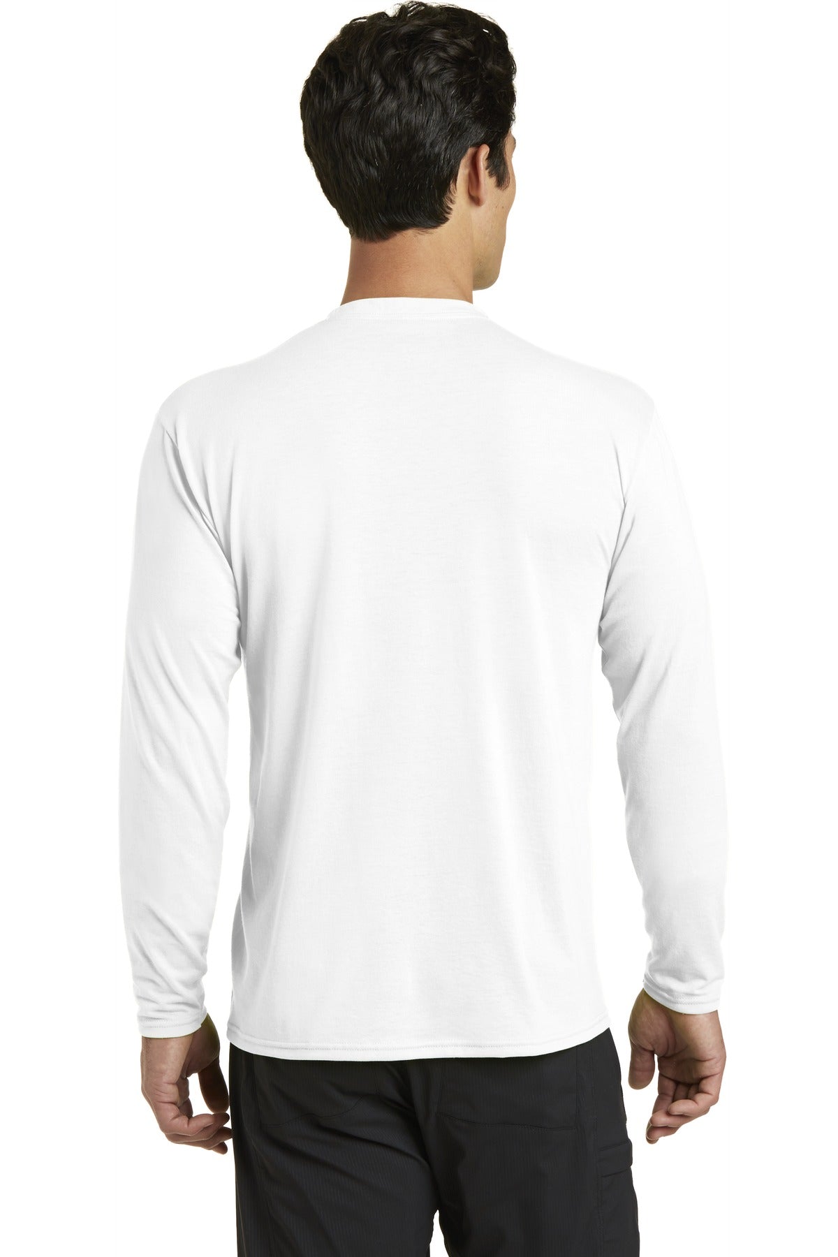 White Port & Company Long Sleeve Performance Blend Tee. PC381LS