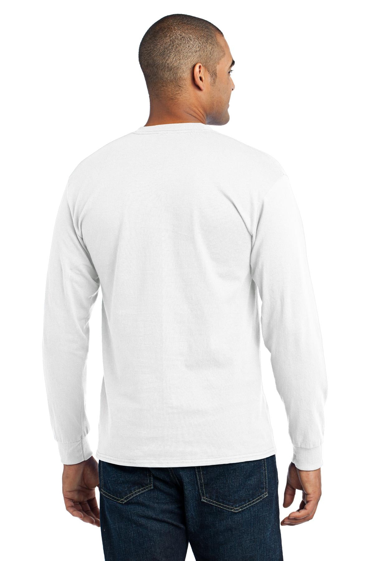 White Port & Company Tall Long Sleeve Core Blend Tee. PC55LST