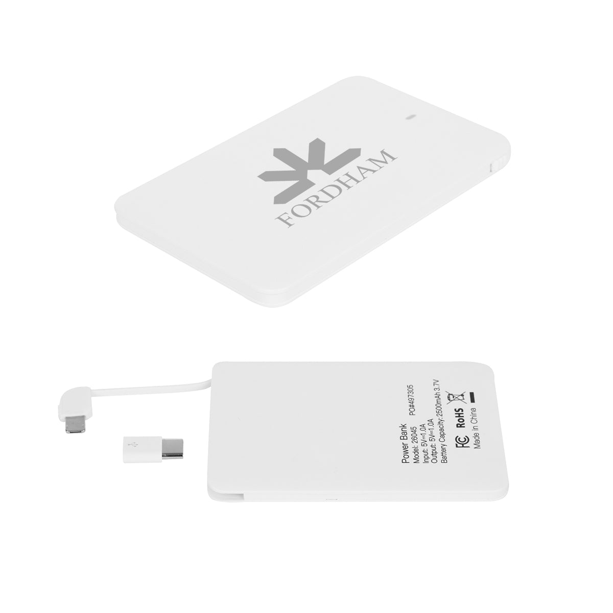 WHITE Slim 2500 MAH 3-In-1 Power Bank grouped