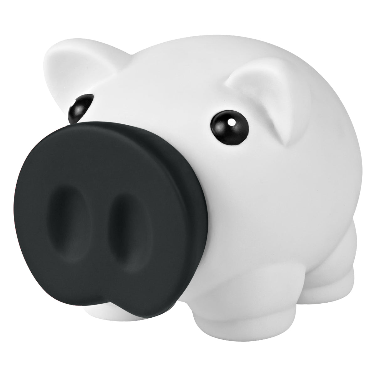 WHITE WITH BLACK Mini Prosperous Piggy Bank plain grouped