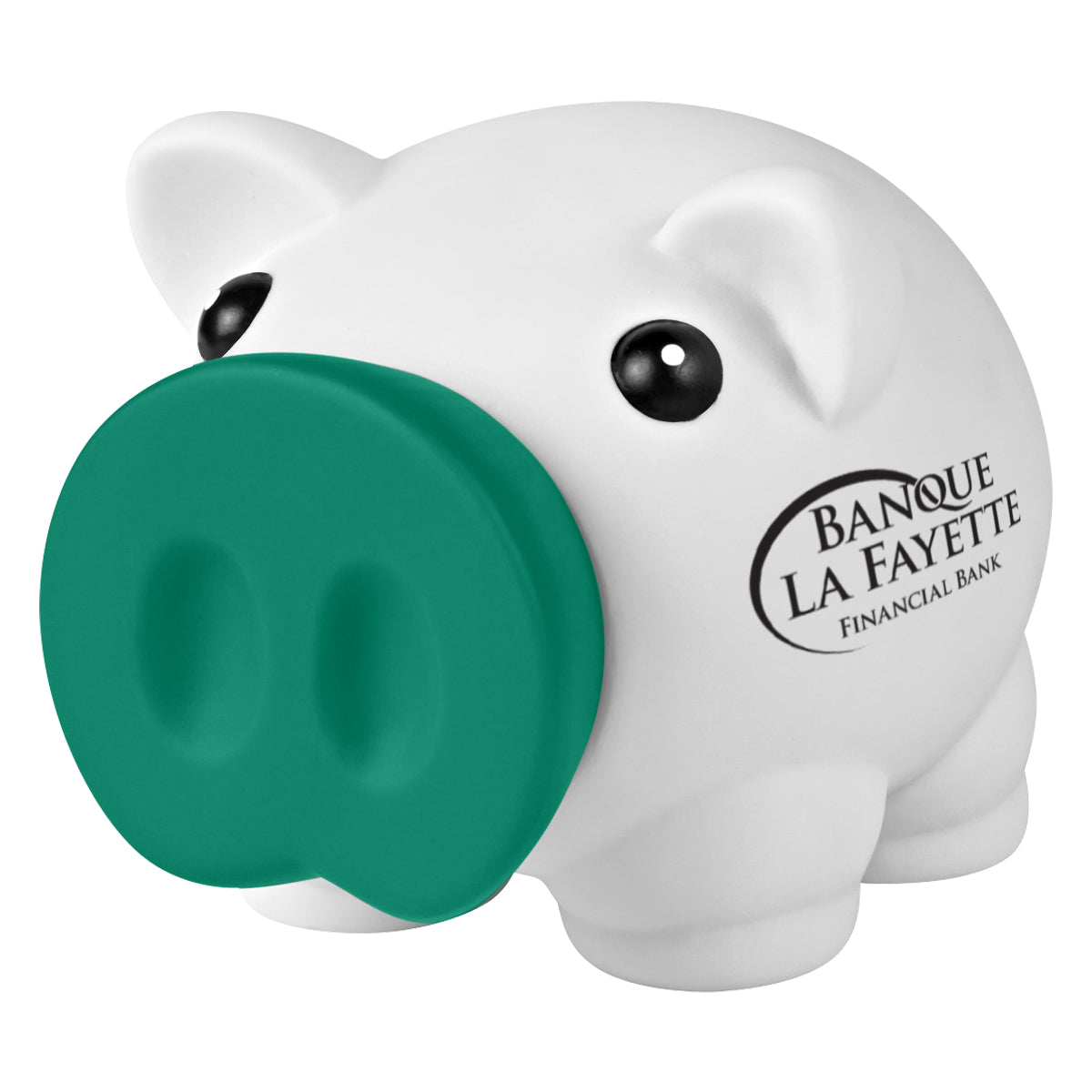 WHITE WITH GREEN Mini Prosperous Piggy Bank grouped