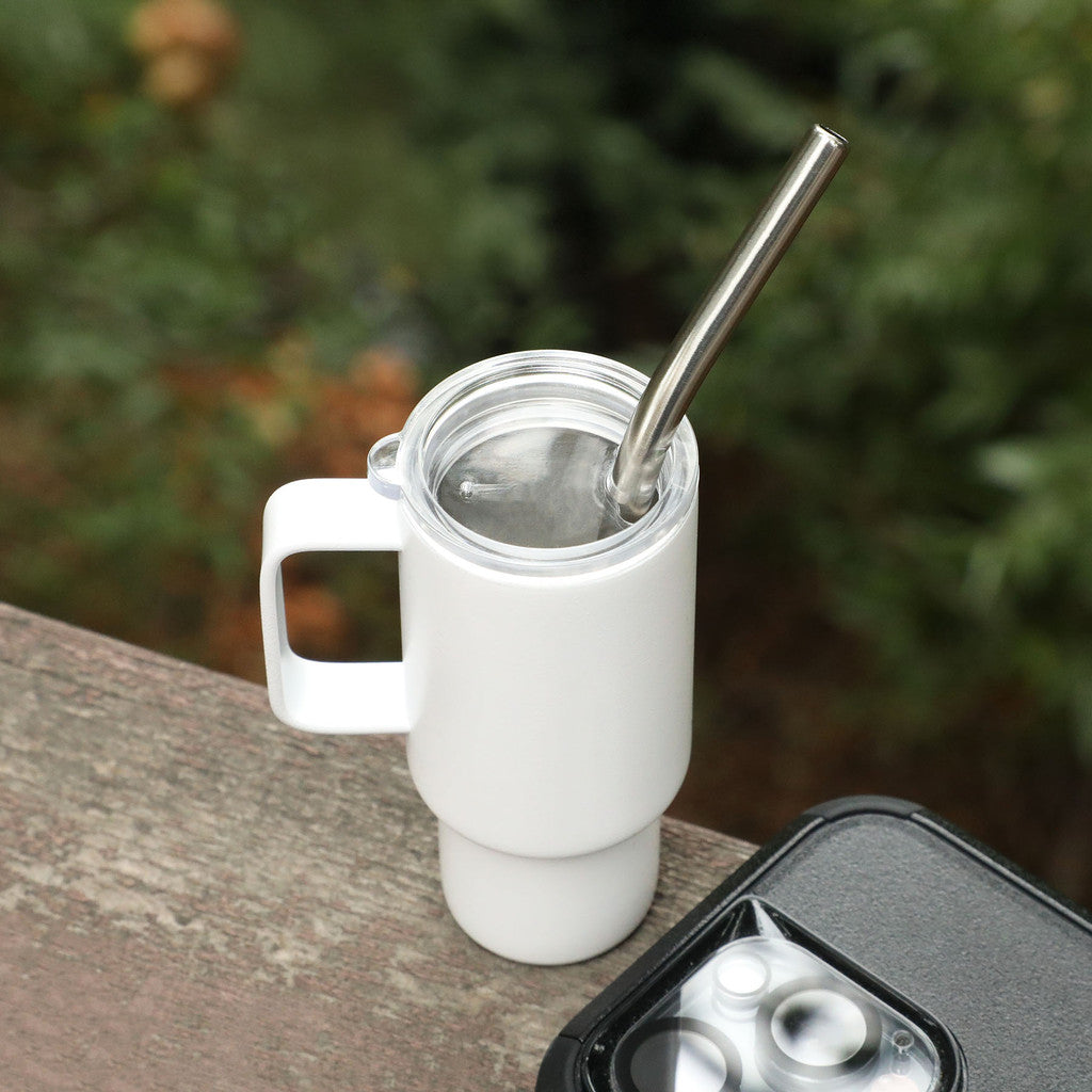 2 Oz. Mini Stainless Steel Tumbler With Straw