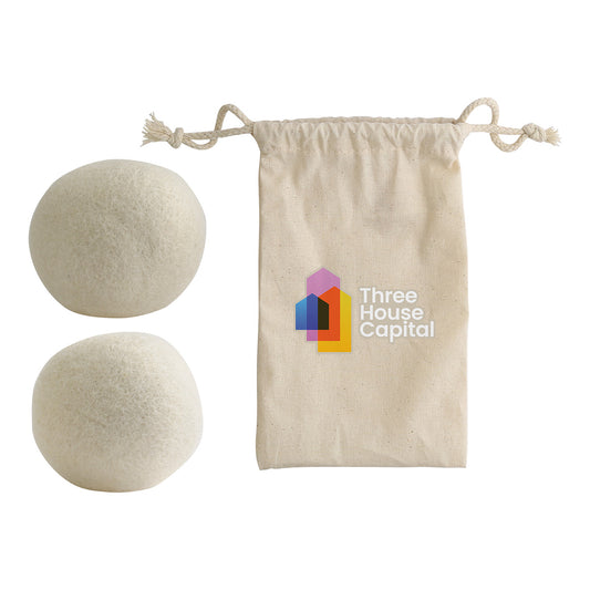 Off White Toss 'N Dry 2-Piece Reusable Dryer Balls in Cotton Pouch