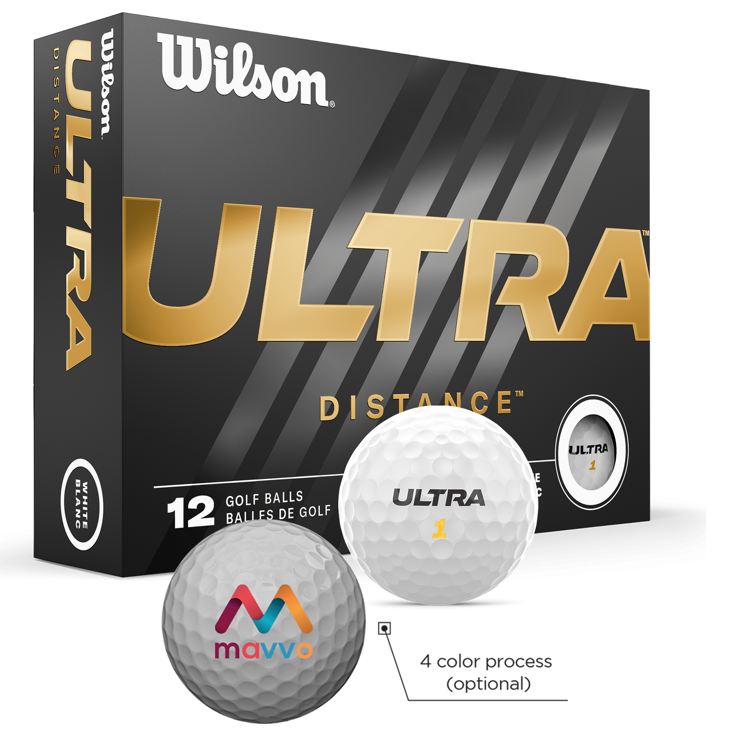 White Wilson Ultra Distance Golf Balls