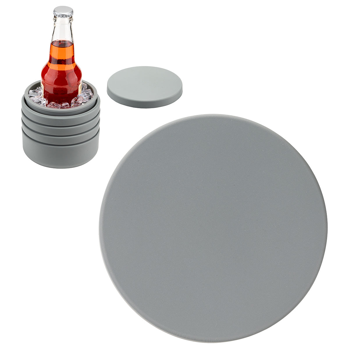 Dark Gray Collapsible Wine Cooler & Ice Bucket