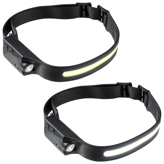 Black Best Buddy Tools® Comet 2-in-1 Rechargeable COB Lightbar & LED Headlamp with On/Off Sensor