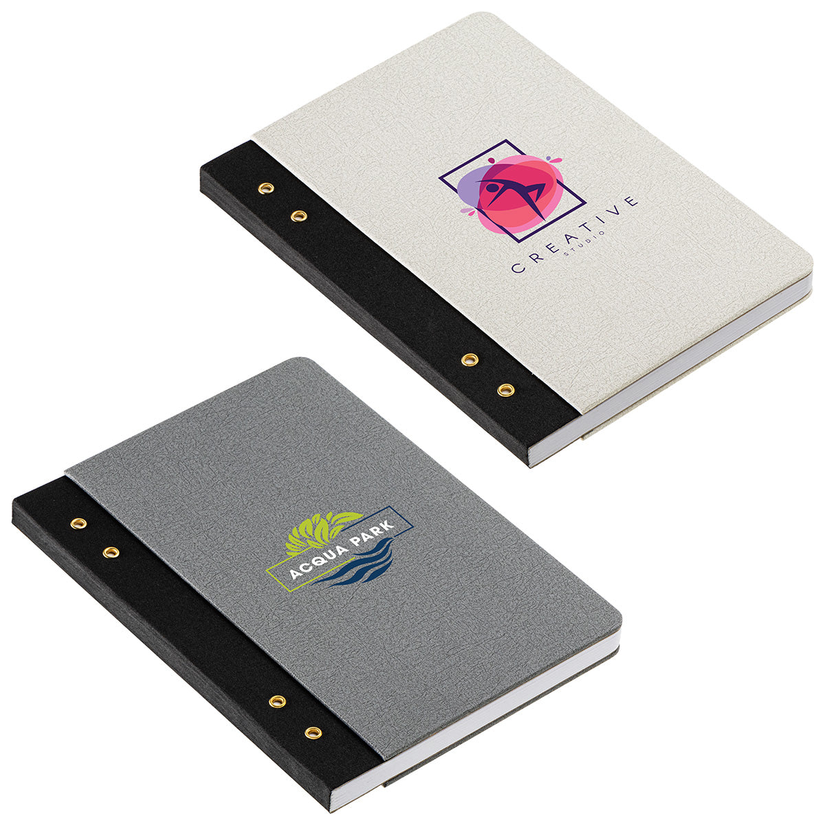 Dark Gray Executive FSC® Journal with Textured Grommet Spine