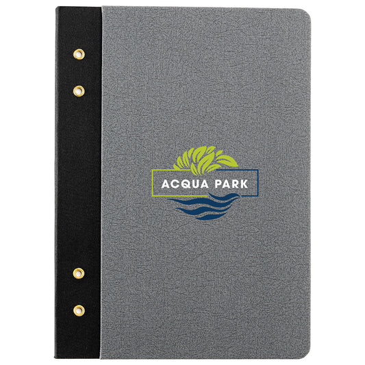 Dark Gray Executive FSC® Journal with Textured Grommet Spine