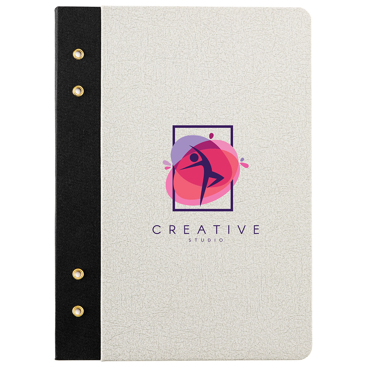 Dark Gray Executive FSC® Journal with Textured Grommet Spine