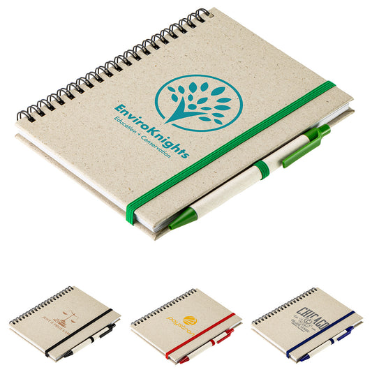 Black Prairie Fragrant Grass Recycled Spiral Notebook with Pen