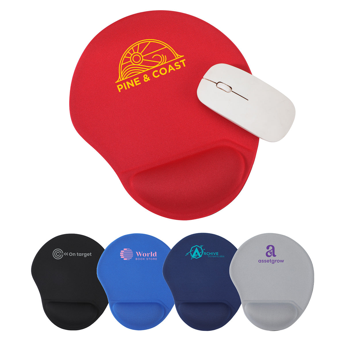 Black Wave Non-Slip Mouse Pad with Gel Wrist Rest