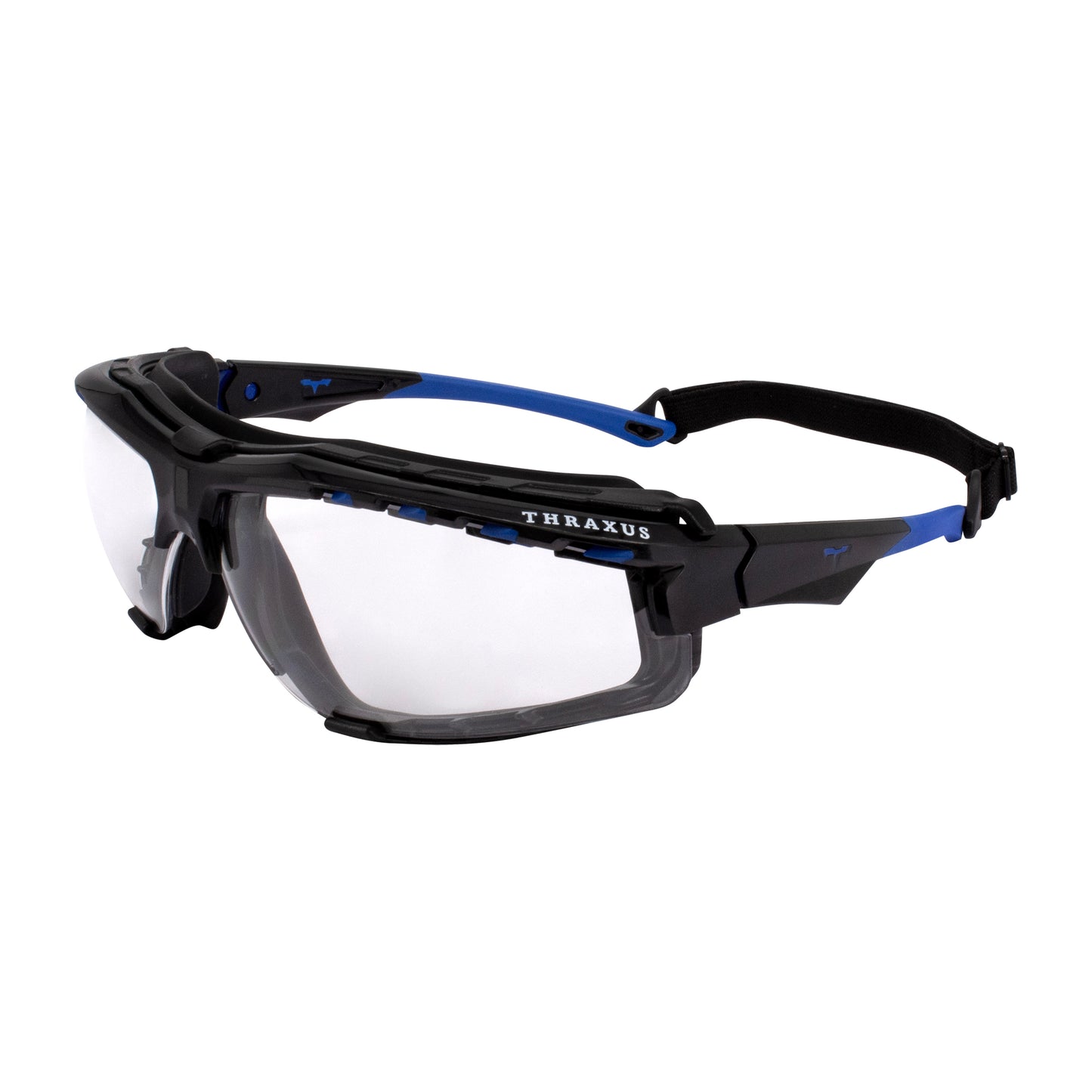 Thraxus Elite™ - IQuity Safety Eyewear - Blue w/ Rubber Gasket - Clear IQ Lens