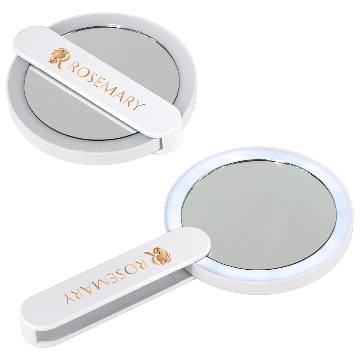 White Cabaret LED Mirror with Swivel Handle
