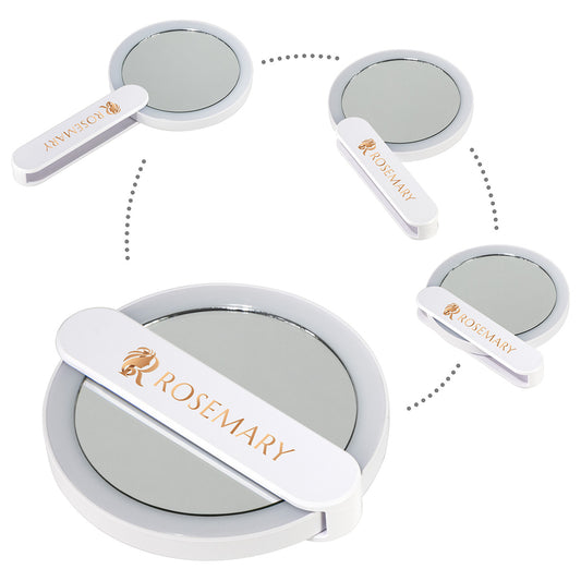 White Cabaret LED Mirror with Swivel Handle