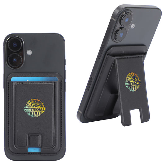 Black Alpine 3-Card Phone Wallet with Magnetic Ring and Stand