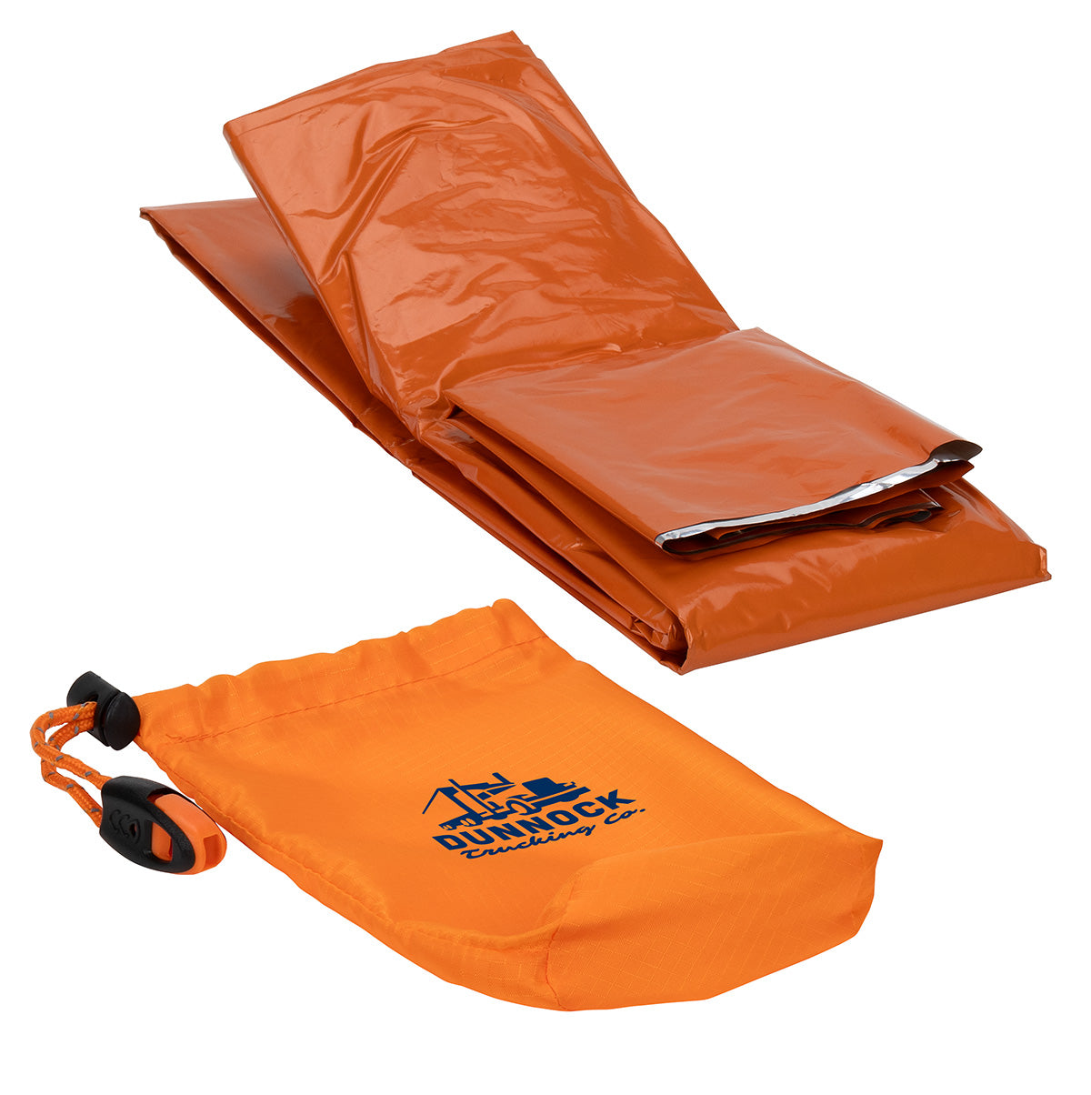 Orange Easy-Pak Emergency Poncho with Whistle