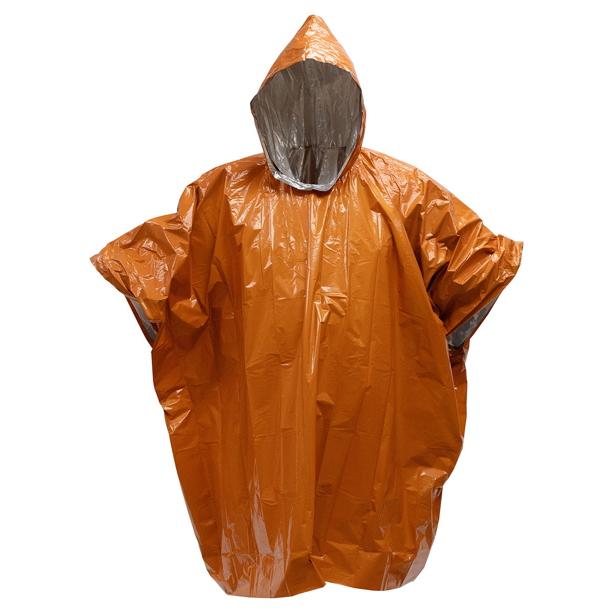 Orange Easy-Pak Emergency Poncho with Whistle