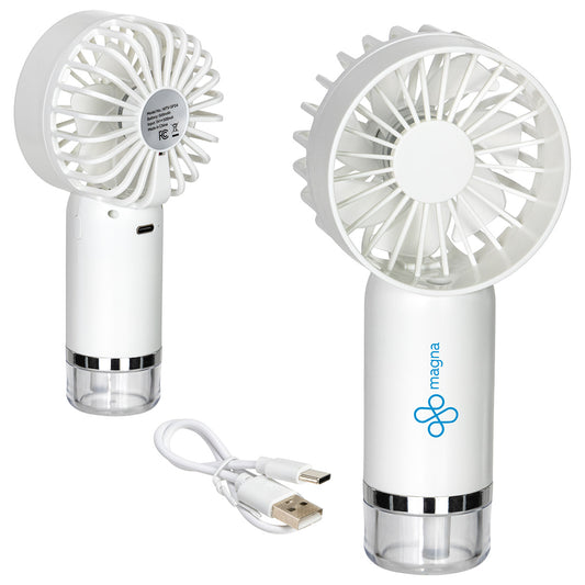 White Best Buddy Tools ® Spritz Handheld Rechargeable Misting Fan