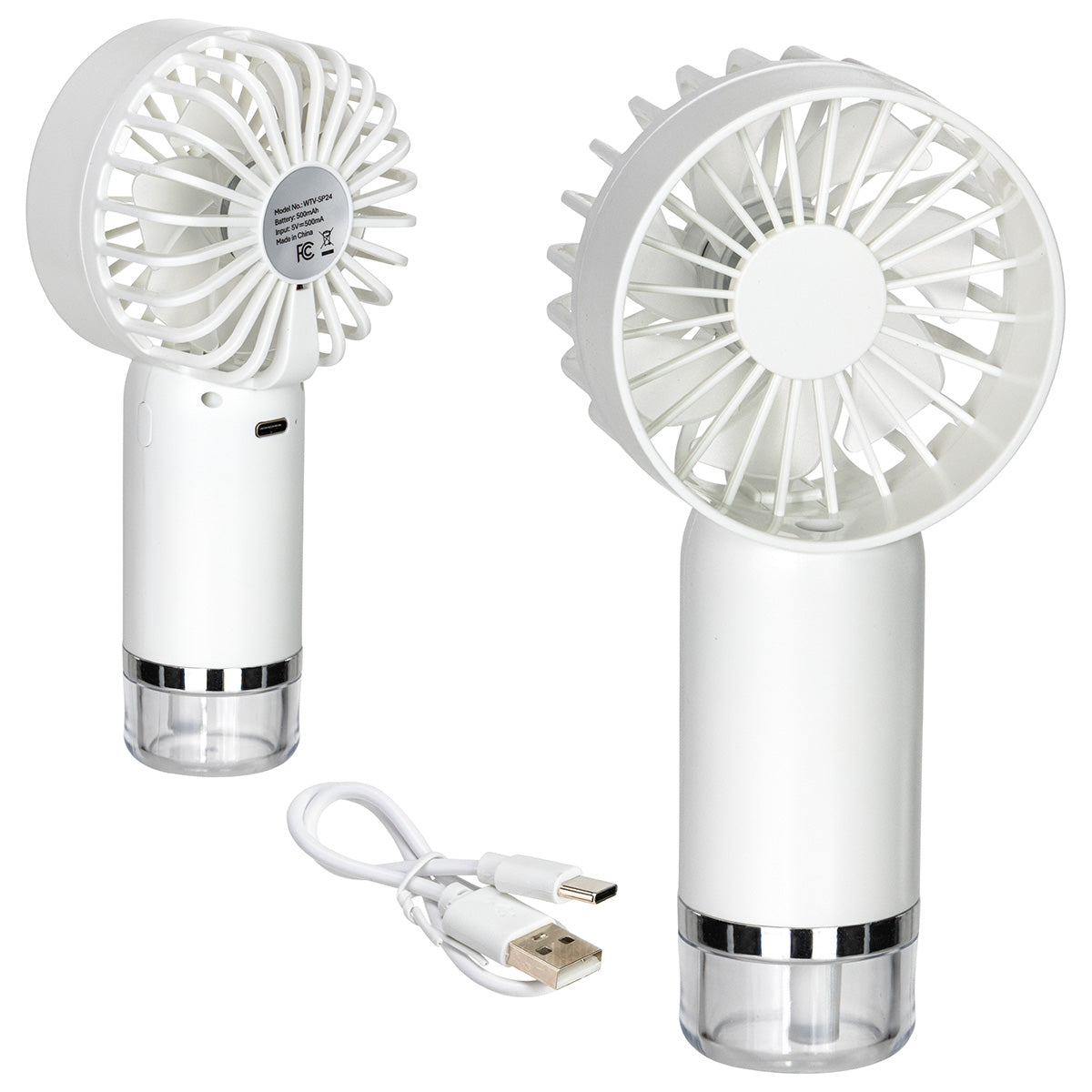 White Best Buddy Tools ® Spritz Handheld Rechargeable Misting Fan