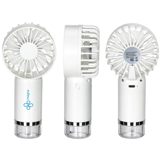 White Best Buddy Tools ® Spritz Handheld Rechargeable Misting Fan