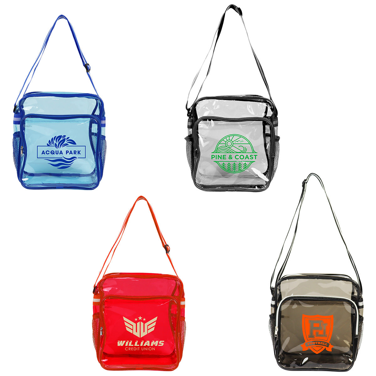 Blue Diamond Clear TPU Messenger Bag