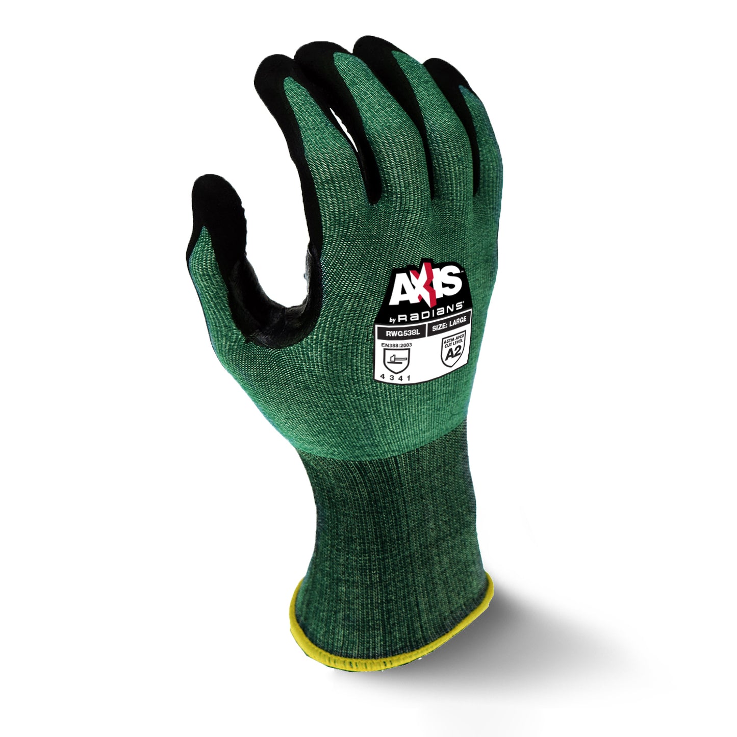 RWG538 AXIS™ Cut Protection Level A2 Foam Nitrile Coated Glove with Dotted Palm - Size L