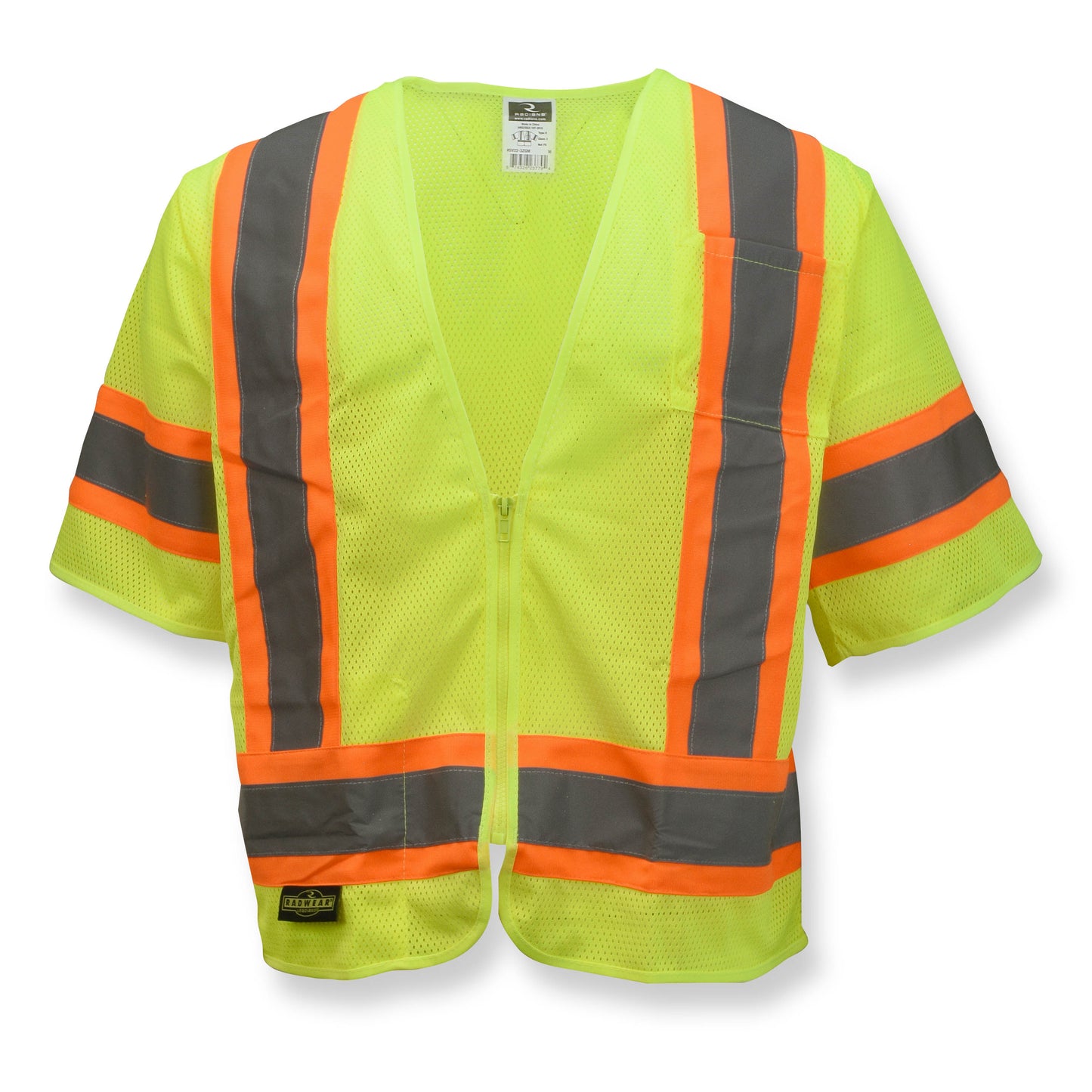 SV22-3 Economy Type R Class 3 Mesh Safety Vest with Two-Tone Trim - Green - Size 2X