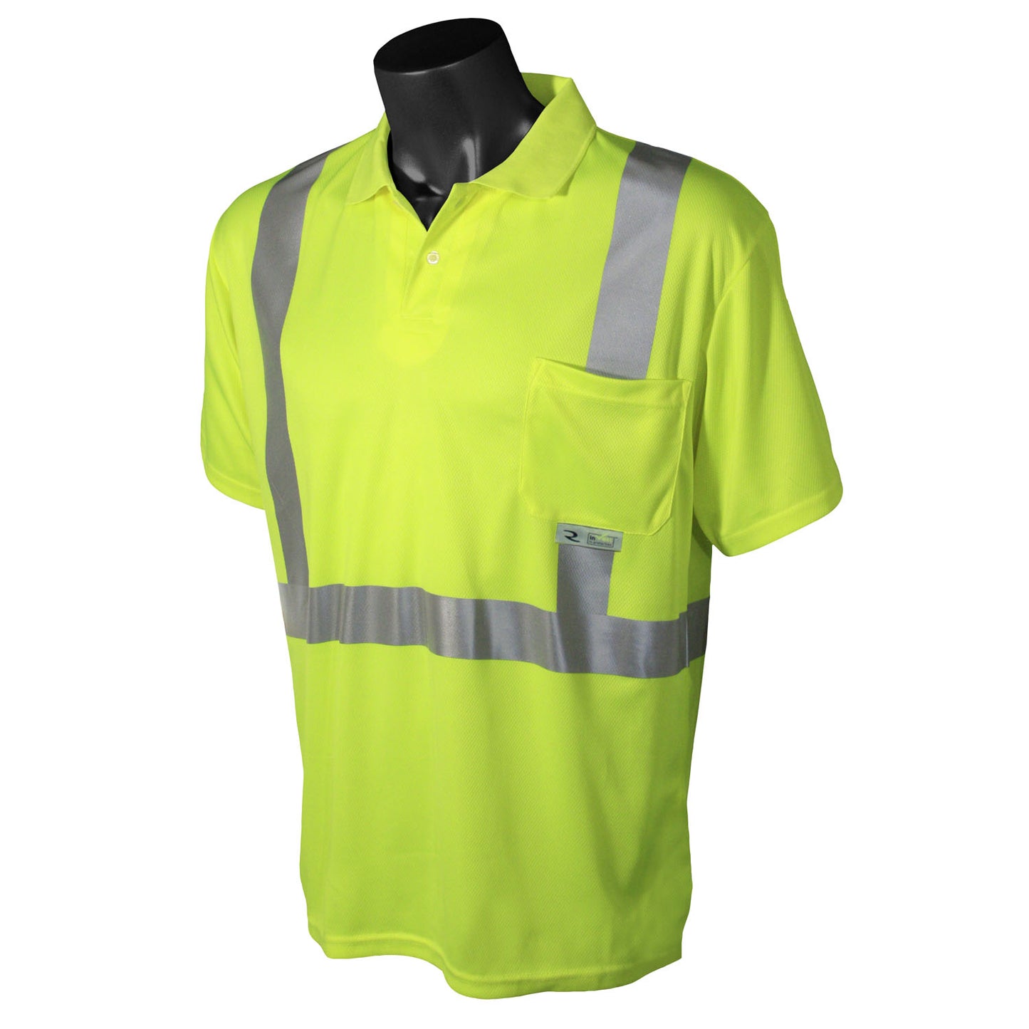 ST12 Class 2 High Visibility Safety Short Sleeve Polo Shirt - Green - Size XL