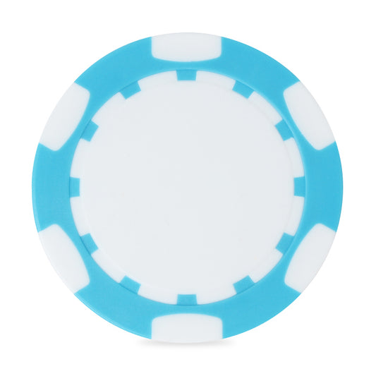Light Blue/White Ahead 2-Sided Poker Chip