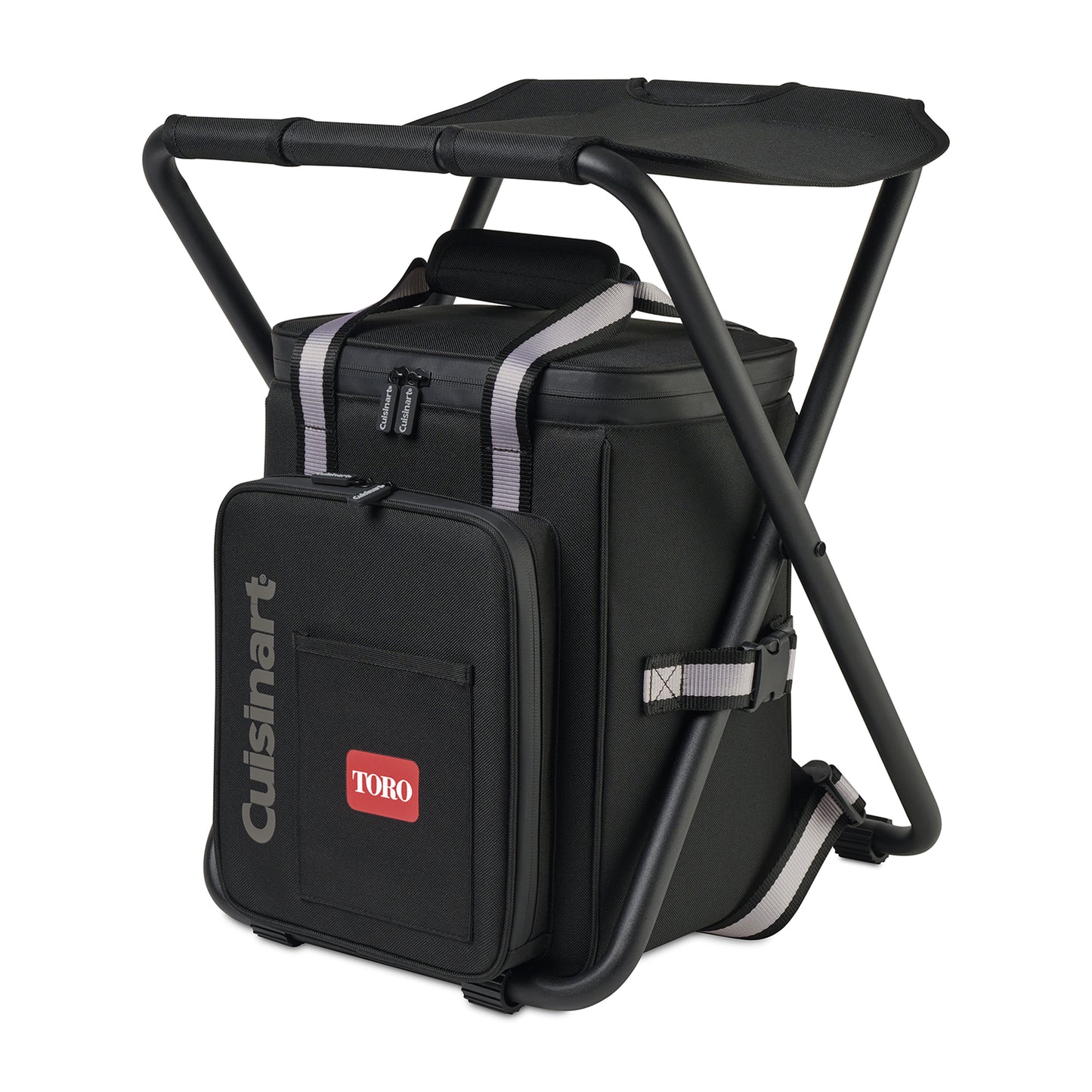 Black Cuisinart Outdoors™ Folding Chair Backpack Cooler
