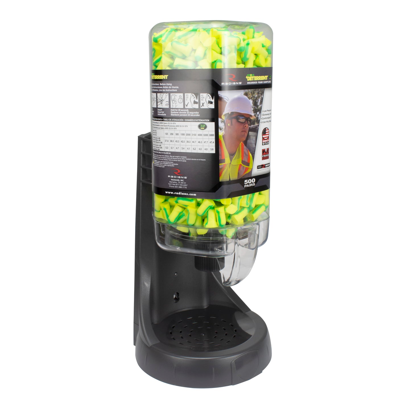 Refillable Dispenser with Deterrent® FP34 Plugs - 500 Pair