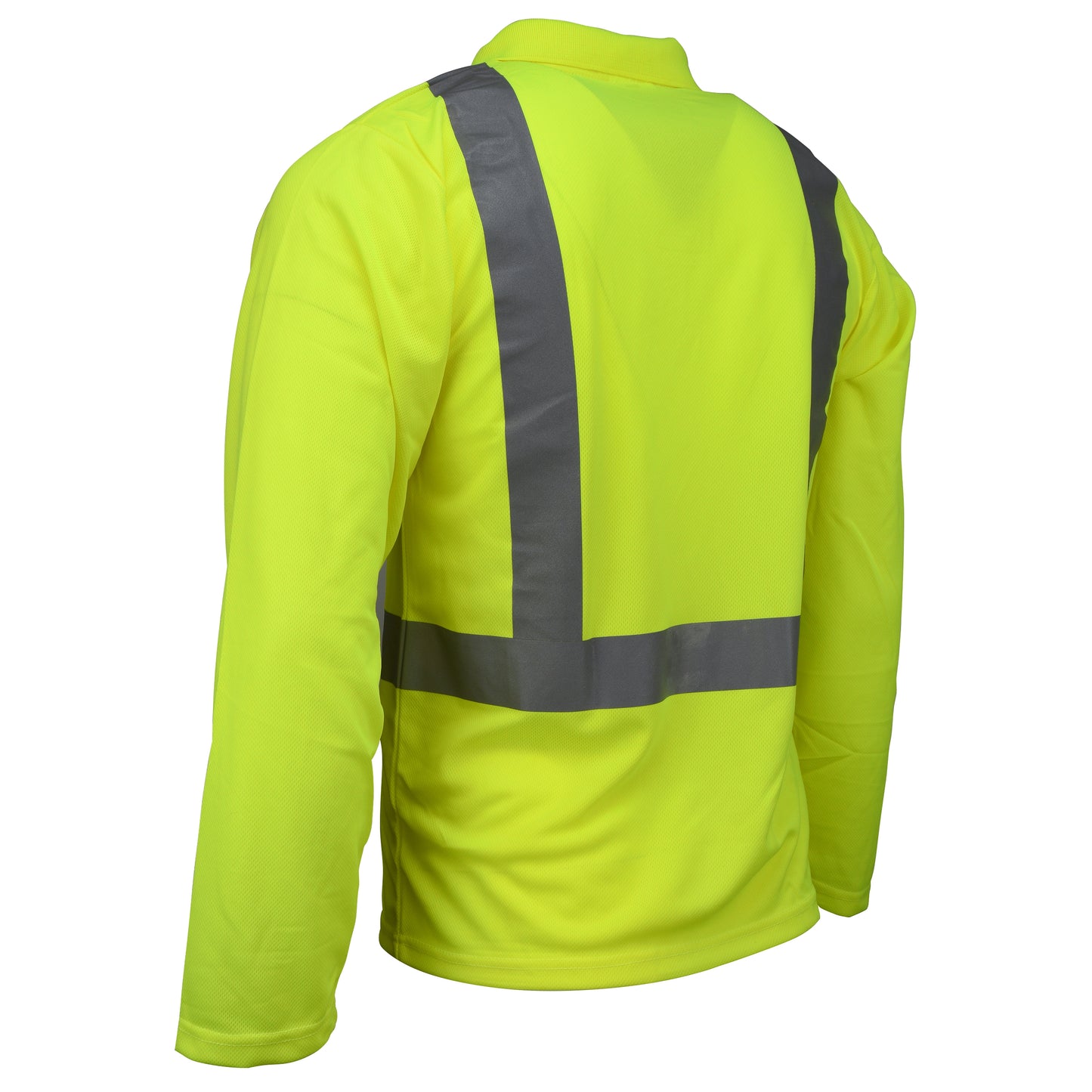 ST22 Class 2 High Visibility Long Sleeve Safety Polo Shirt - Green - Size 2X