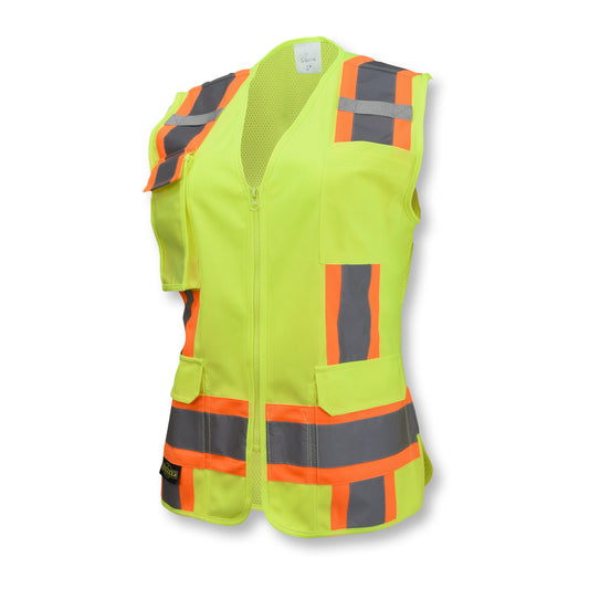 SV6W Two Tone Surveyor Type R Class 2 Women's Safety Vest - Green - Size XL