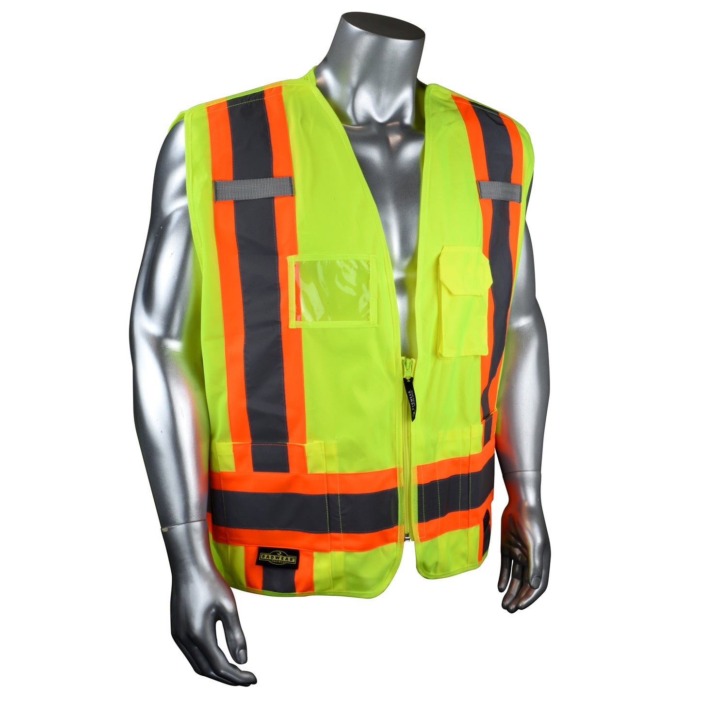 SV020X-2 Heavy Duty 7-Pocket Tear Away Cruiser Vest X-Back - Hi Vis Green - Size 2X