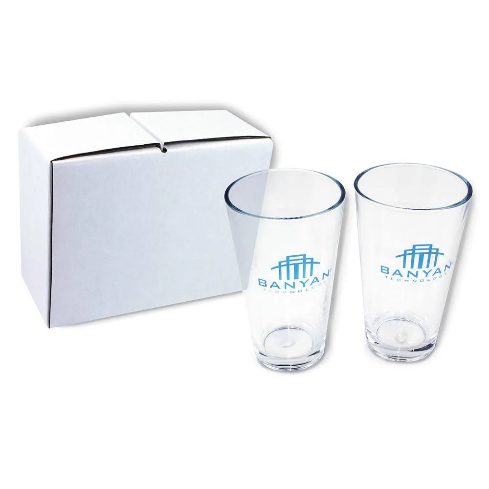 Pint Glass USA, Set of 2, Clear