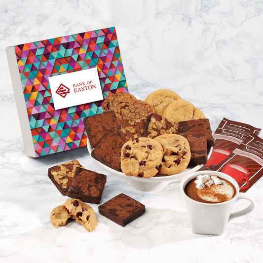 Gourmet Cookie & Brownie Gift Box with Triangles Sleeve